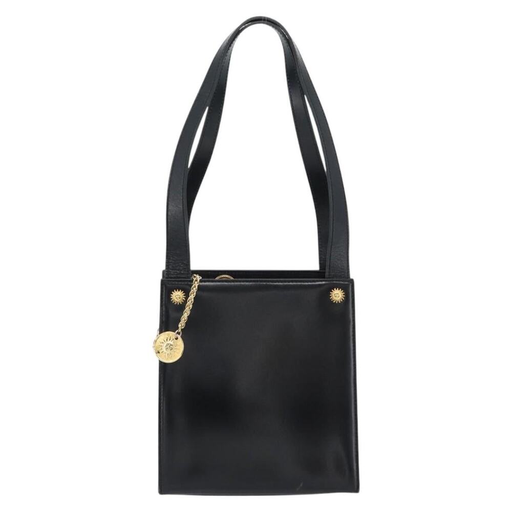 Gianni Versace Leather Shoulder Bag Black